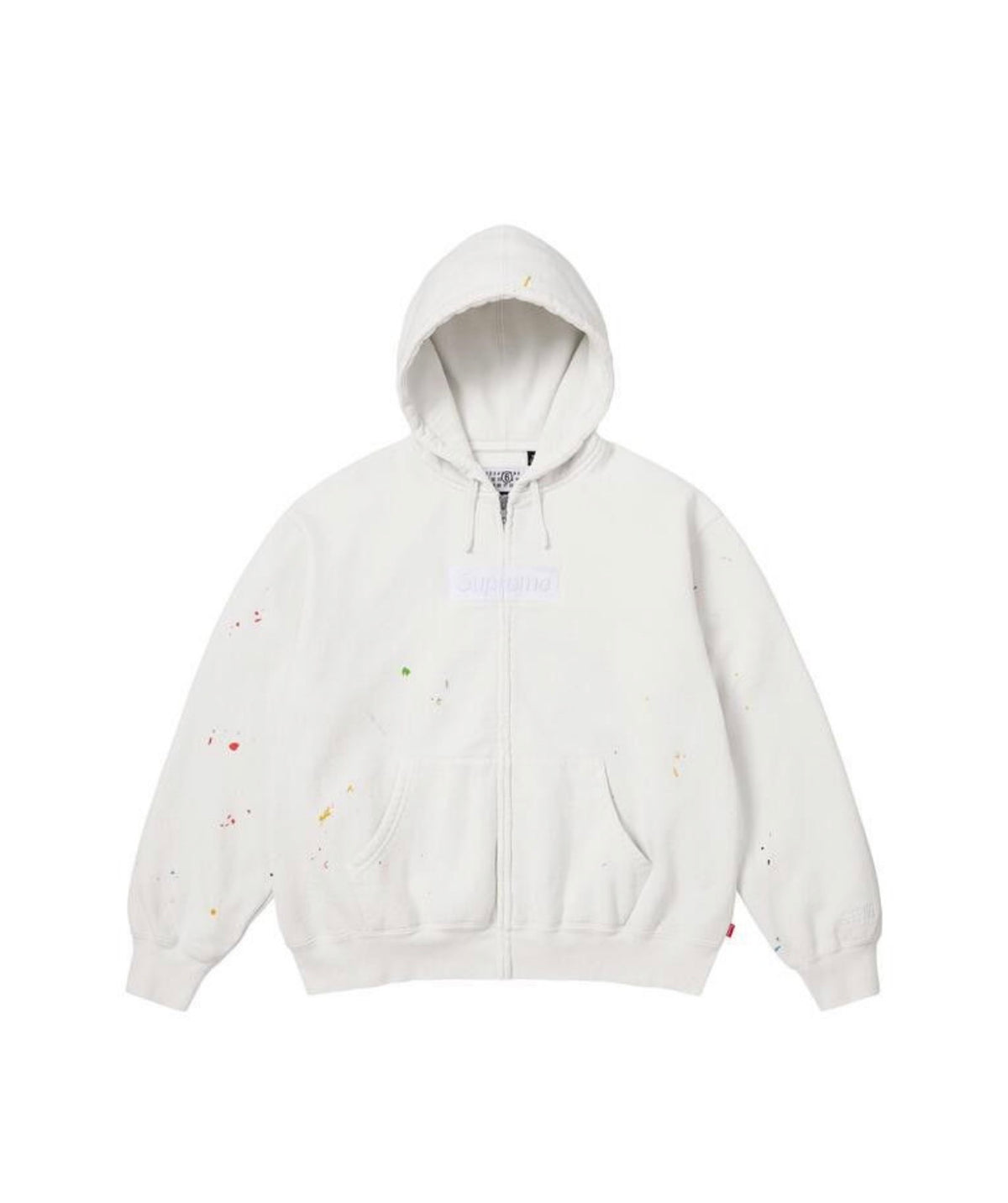 Supreme MM6 Maison Margiela Box Logo Zip Up Hooded Sweatshirt White