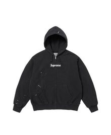 Supreme MM6 Maison Margiela Box Logo Zip Up Hooded Sweatshirt Black