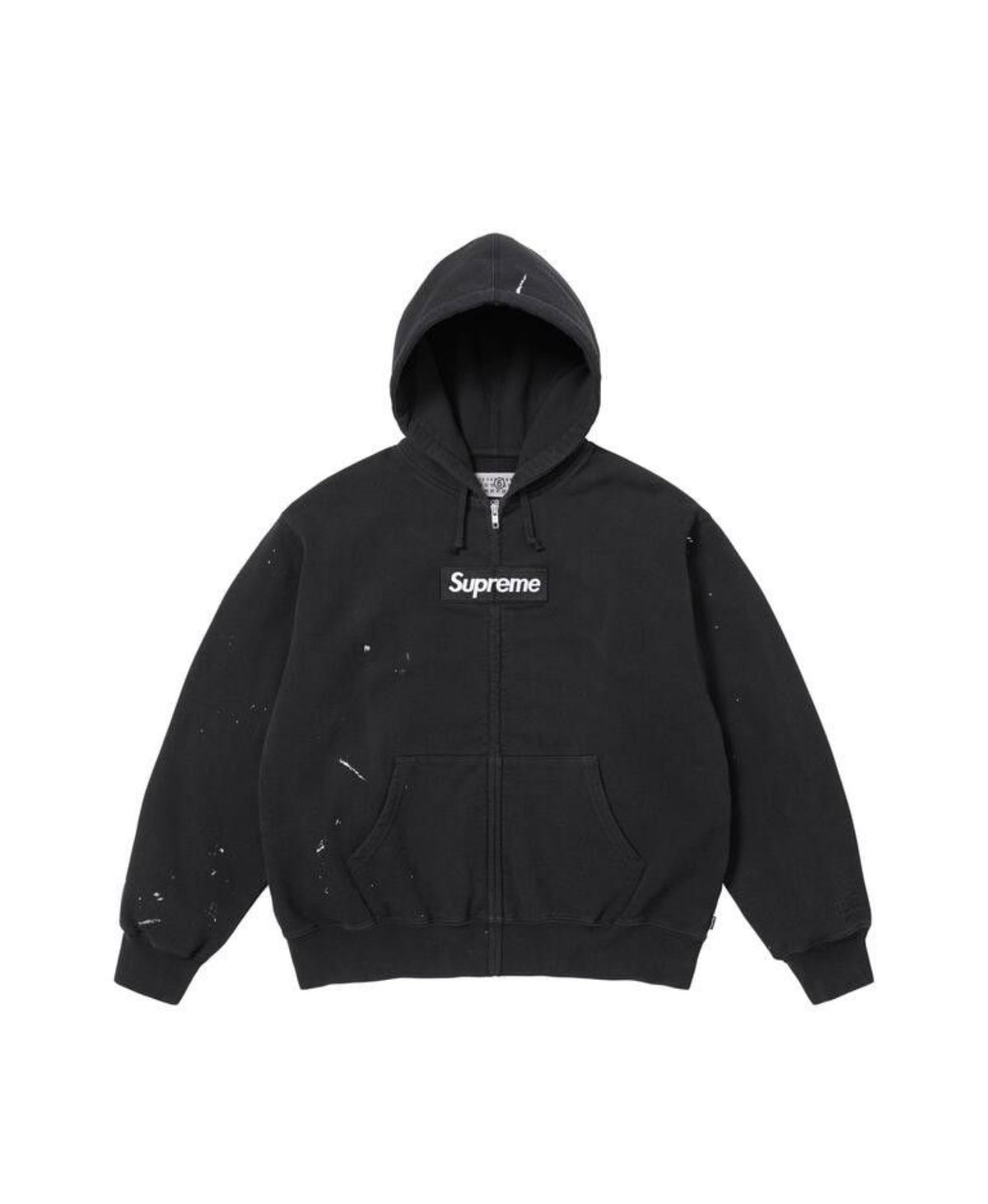Supreme MM6 Maison Margiela Box Logo Zip Up Hooded Sweatshirt Black