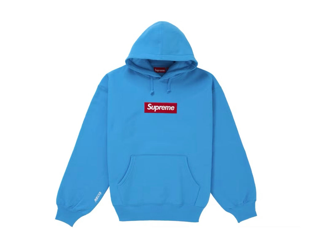 Supreme Box Logo Hooded Sweatshirt (FW25) Cyan