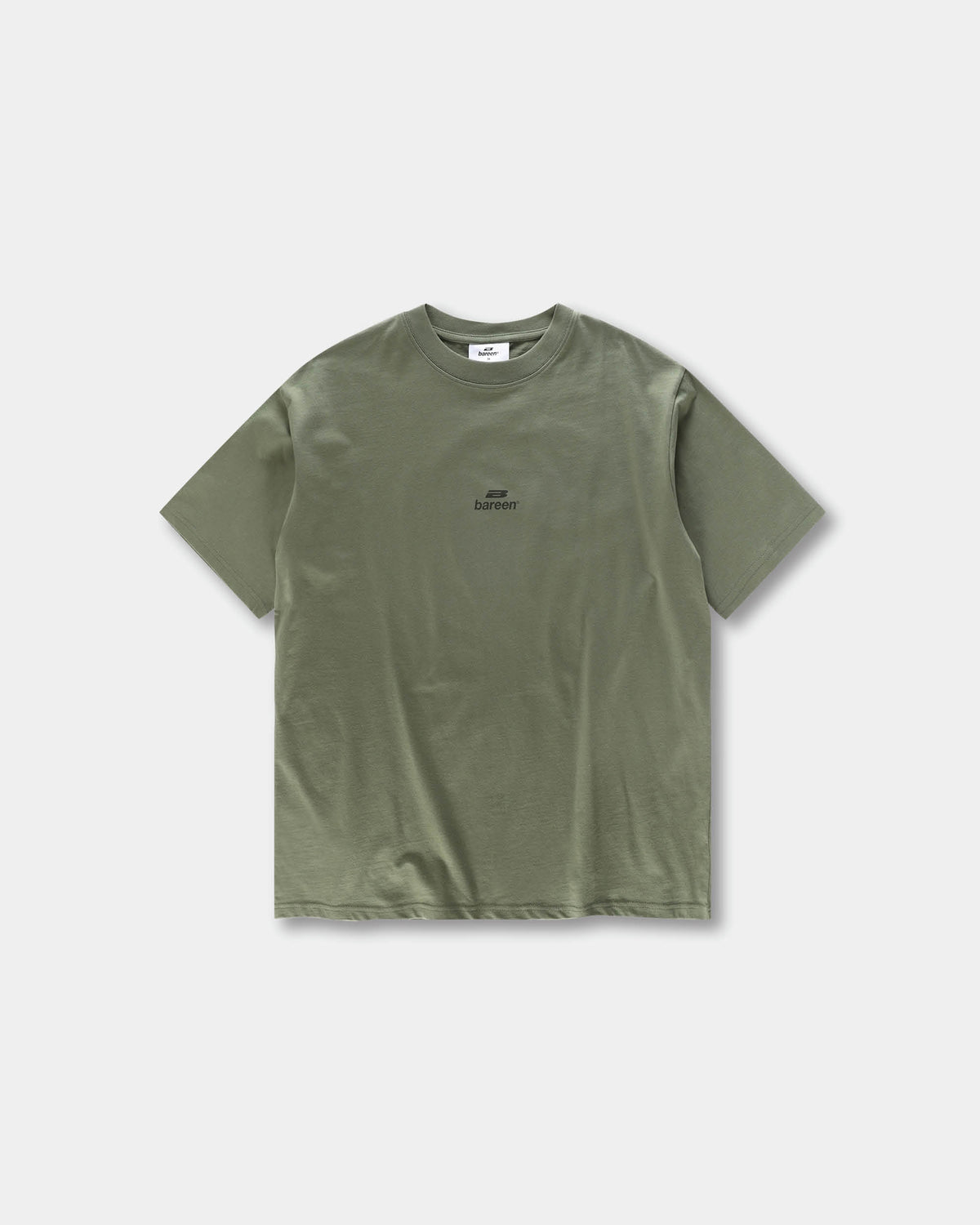 Bareen Box fit T-shirt Logo Olive Green