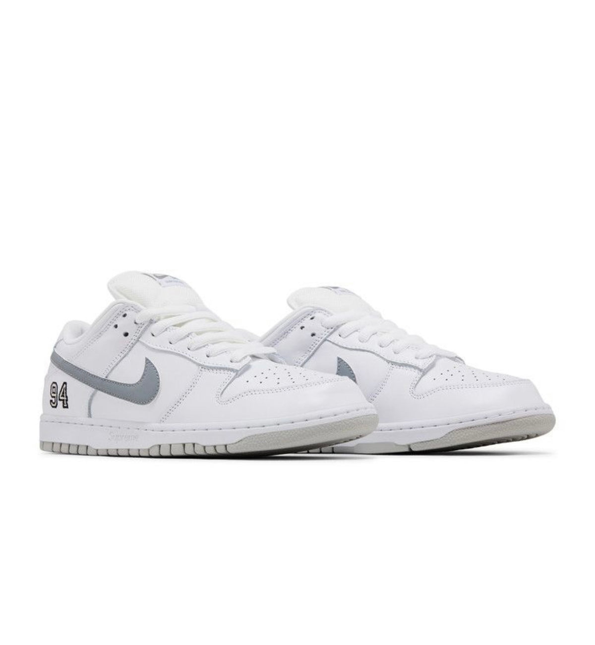 Nike SB Dunk Low Supreme 94 White Metallic Silver
