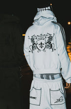 LUKAMACHAIN ZIP HOODIE STRIPED - WHITE