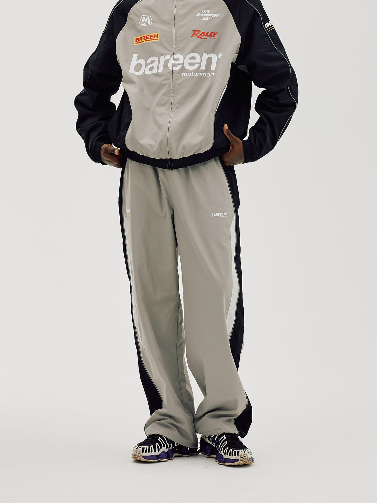Bareen Oversize Track Pants Ghost Grey