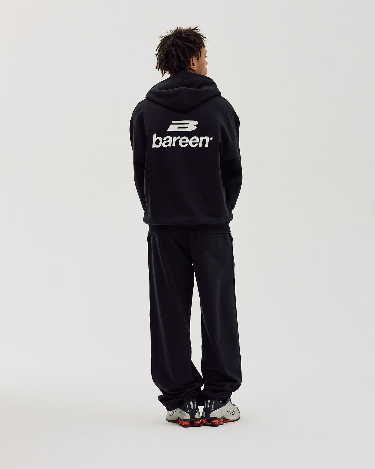 Bareen Oversized Zip Hoodie Logo Black