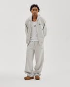 Bareen Oversized Zip Hoodie Logo Cloudy Grey