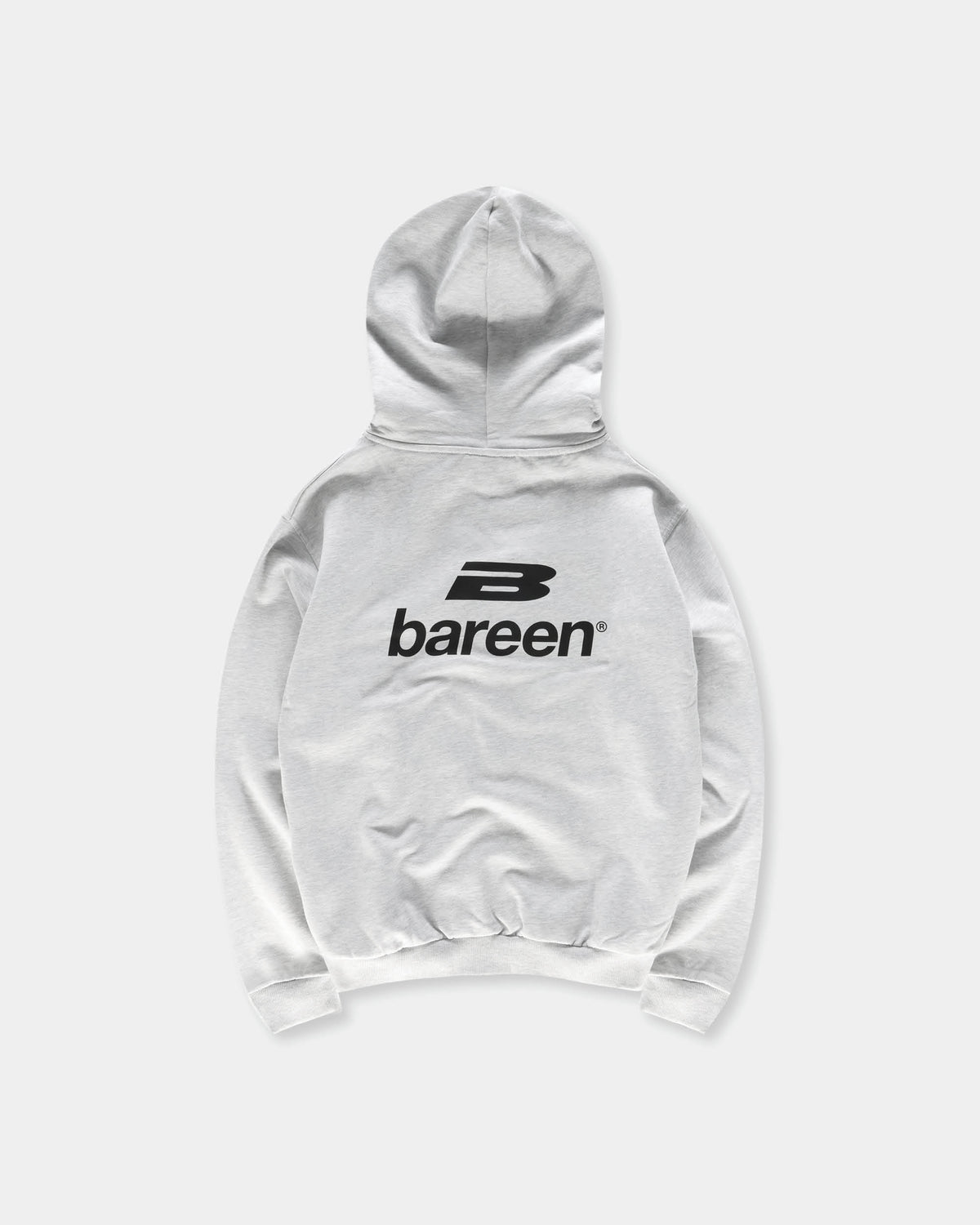 Bareen Oversized Zip Hoodie Logo Cloudy Grey