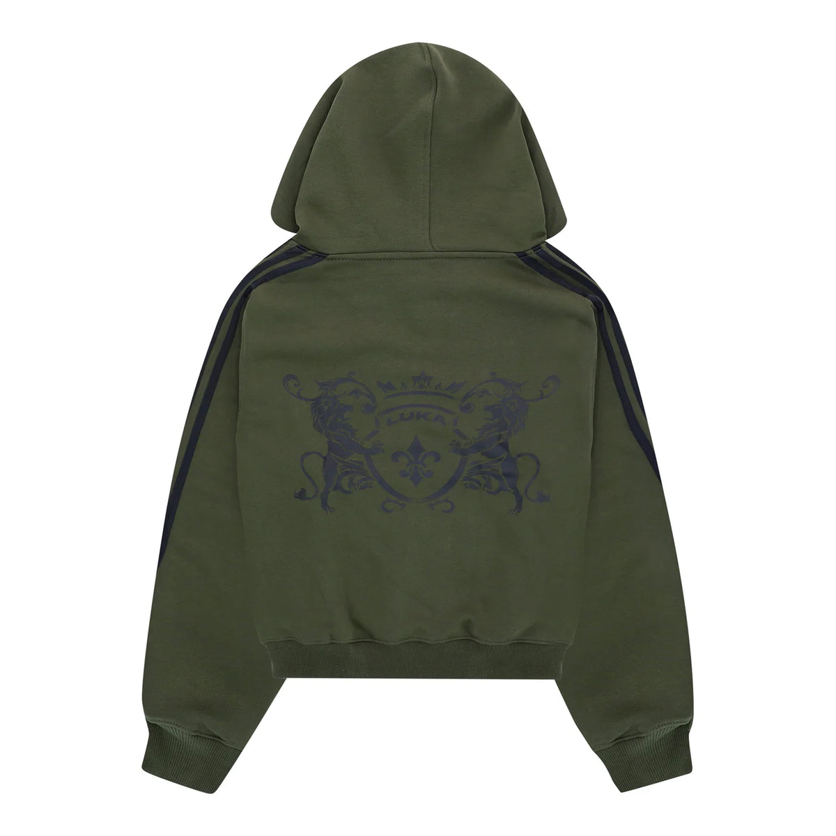 LUKAMACHAIN ​​ZIP HOODIE STRIPED - ARMY GREEN