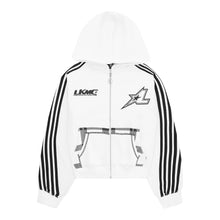 LUKAMACHAIN ZIP HOODIE STRIPED - WHITE