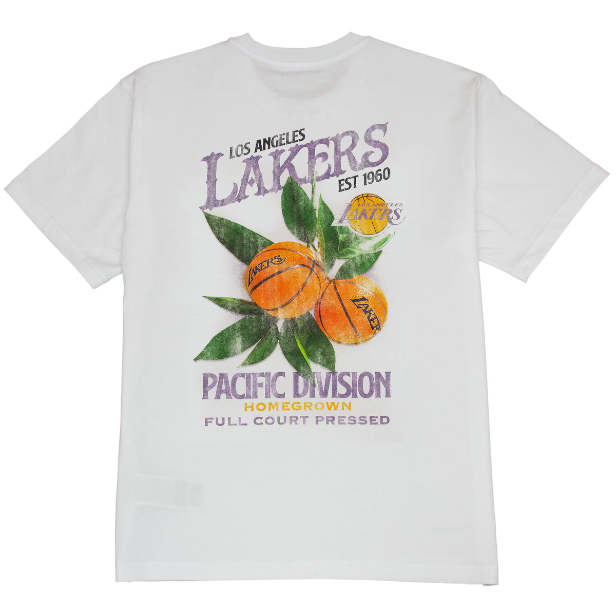 Mitchell And Ness Full Court Pressed Boxy Tee - LA Lakers - White
