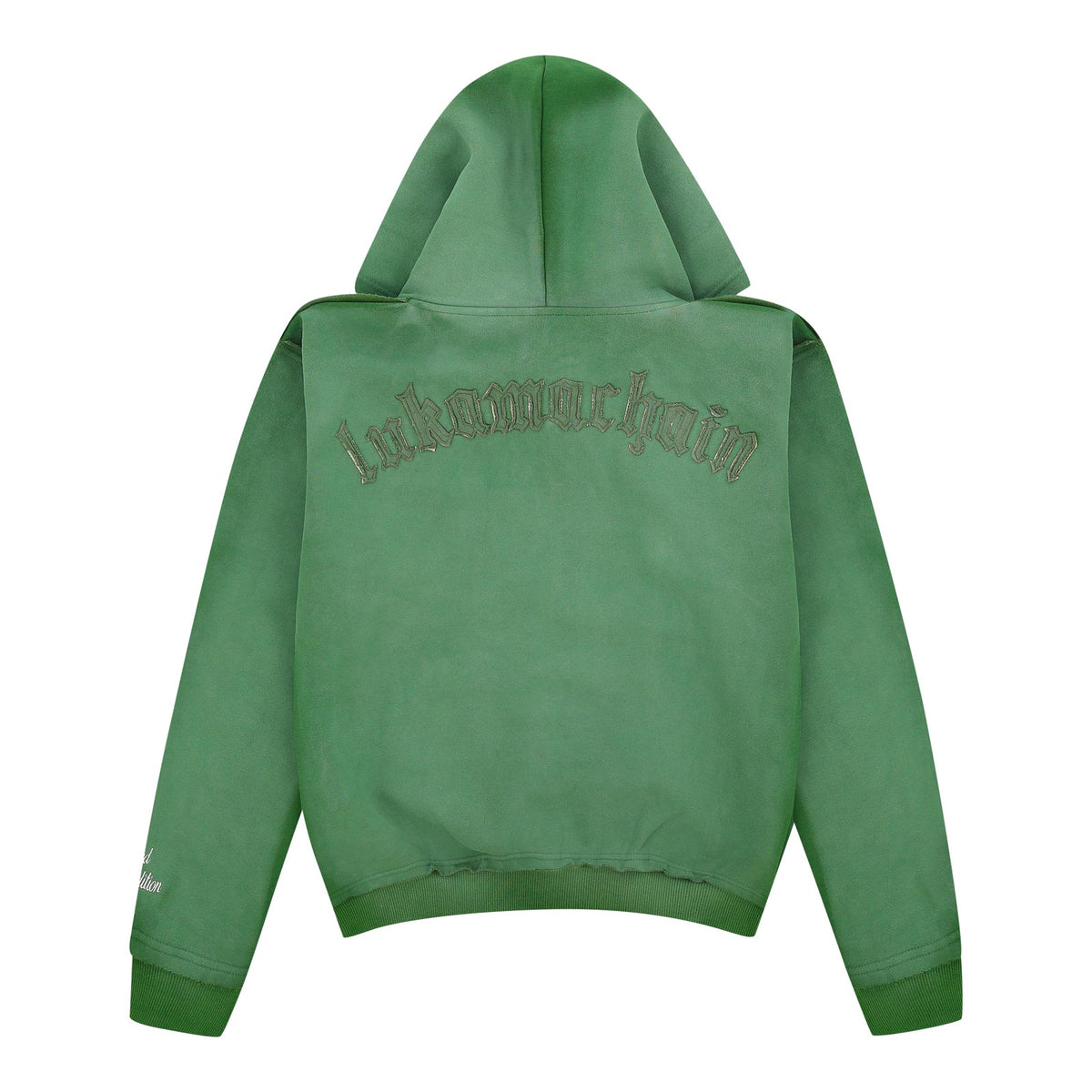 LUKAMACHAIN  Distressed Zip Hoodie Green (limited edition)
