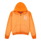 LUKAMACHAIN  Distressed Zip Hoodie Orange (limited edition)